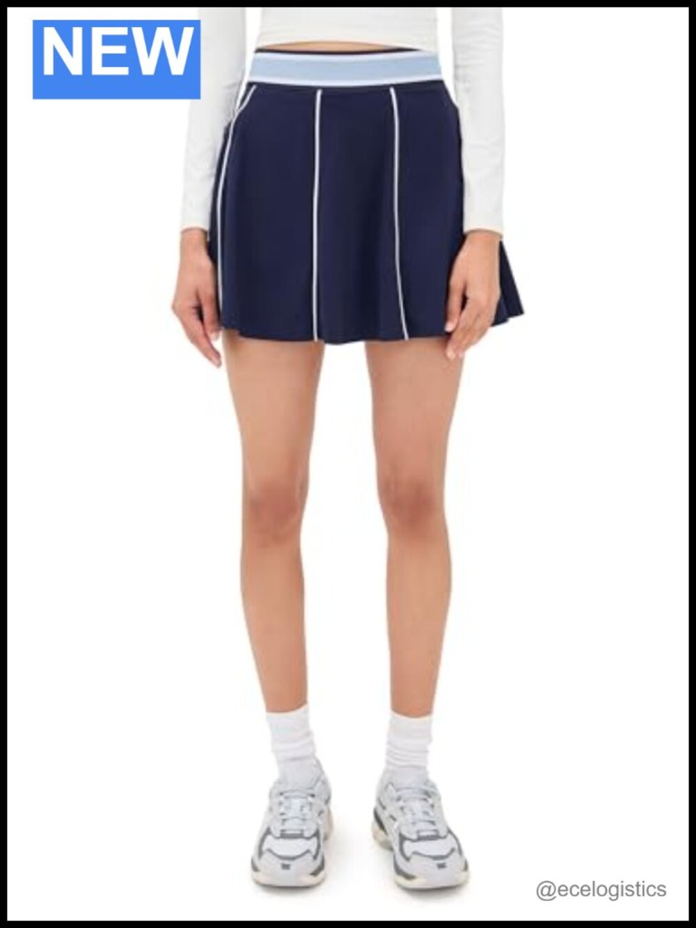 Athletic Flare Skirt with Built-in Shorts and Zip Pockets